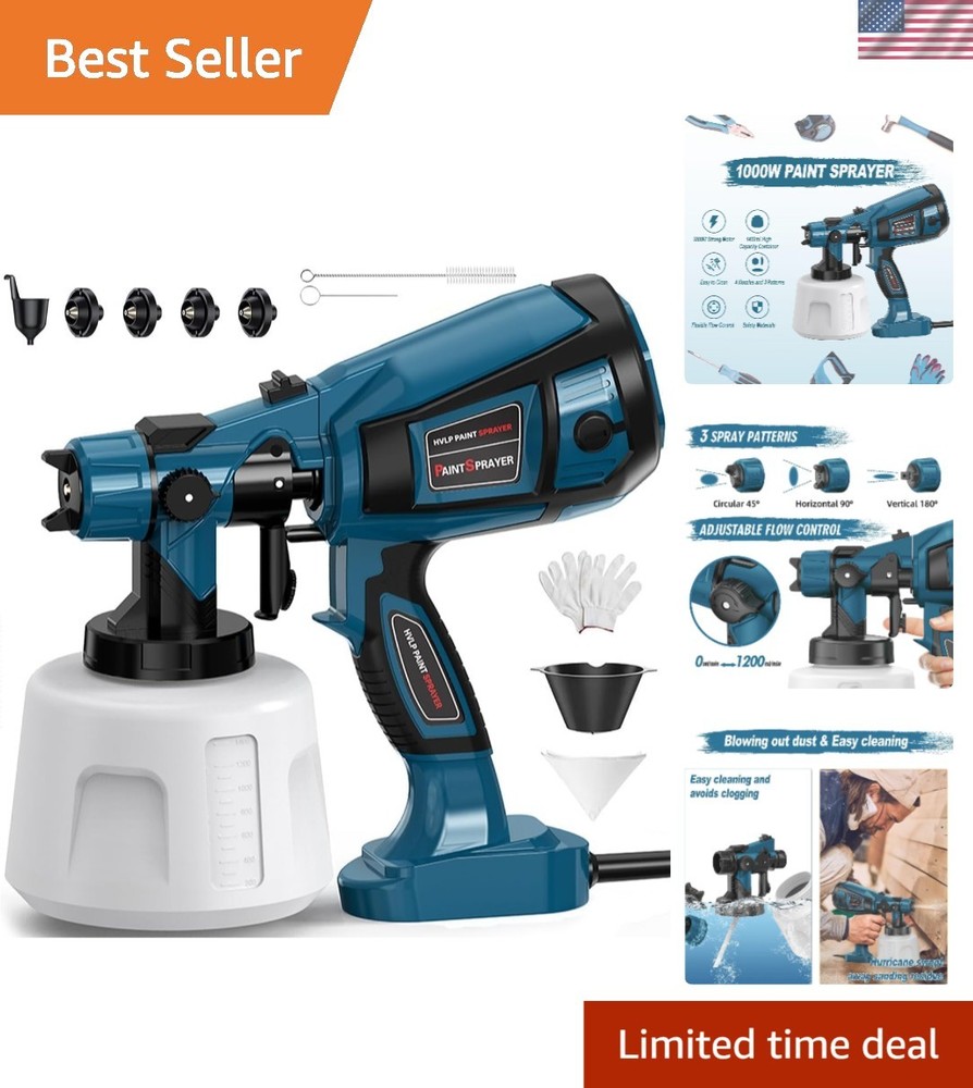 1000W Professional Paint Sprayer with Large Tank for Flawless Smooth Finishes