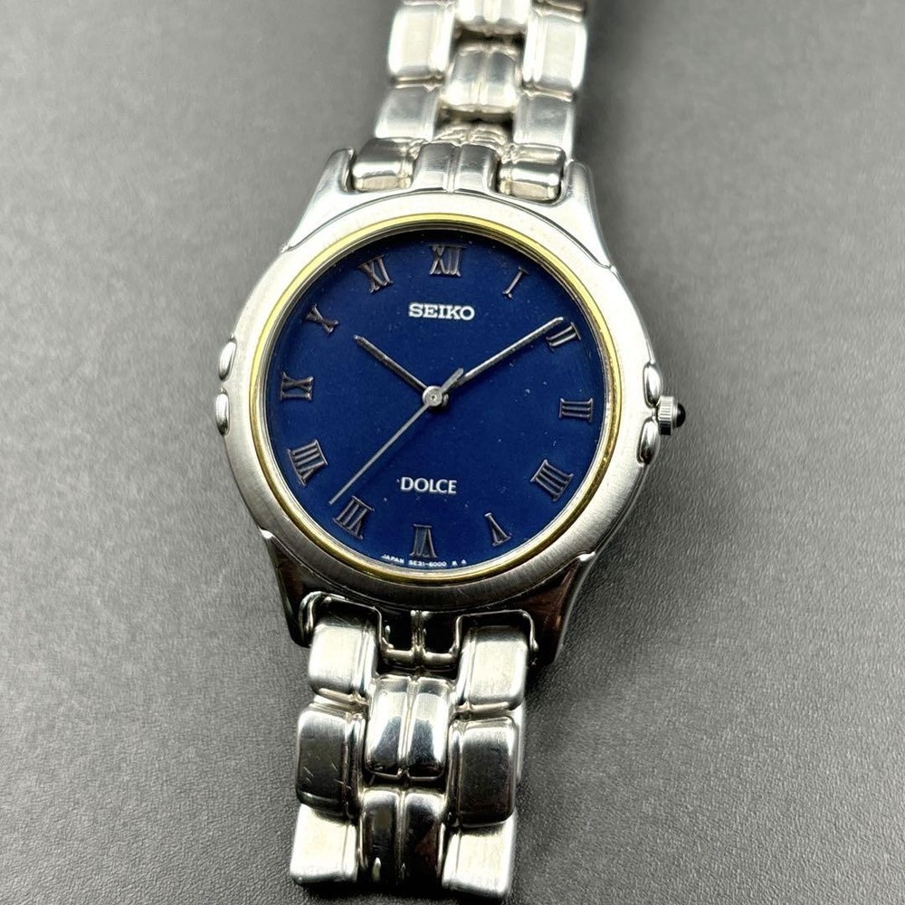 Seiko Dolce 5E31-6000 Men's Watch with Navy Roman Dial
