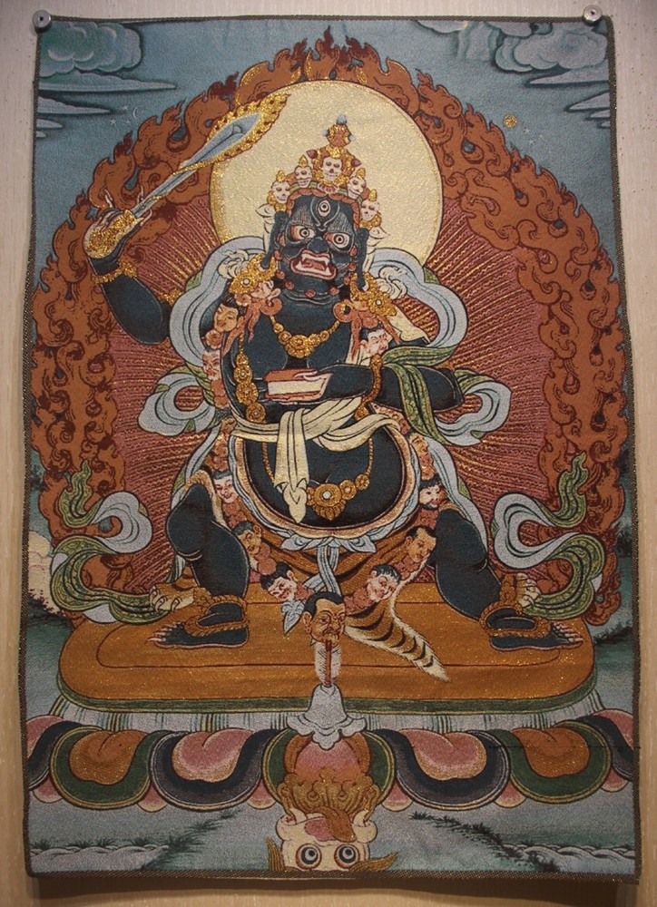 Chinese Tibet Buddhist embroidery Brocade Thangka Tangka Fudosan Acalanatha