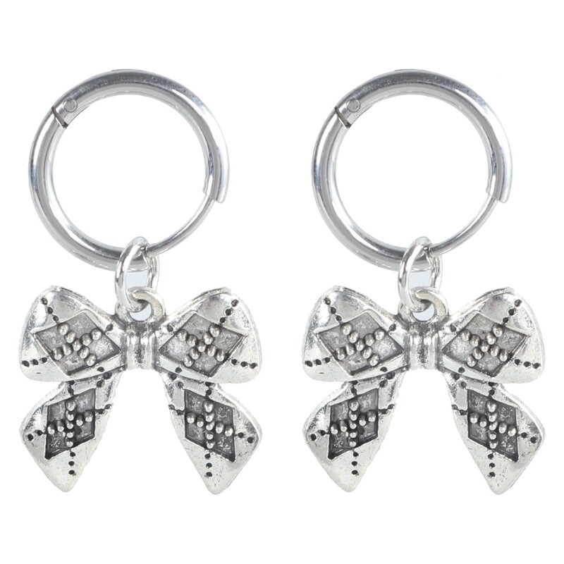 Fashion Metal Bowknot Pendant Earrings Vintage Drop Earrings Statement Jewelry