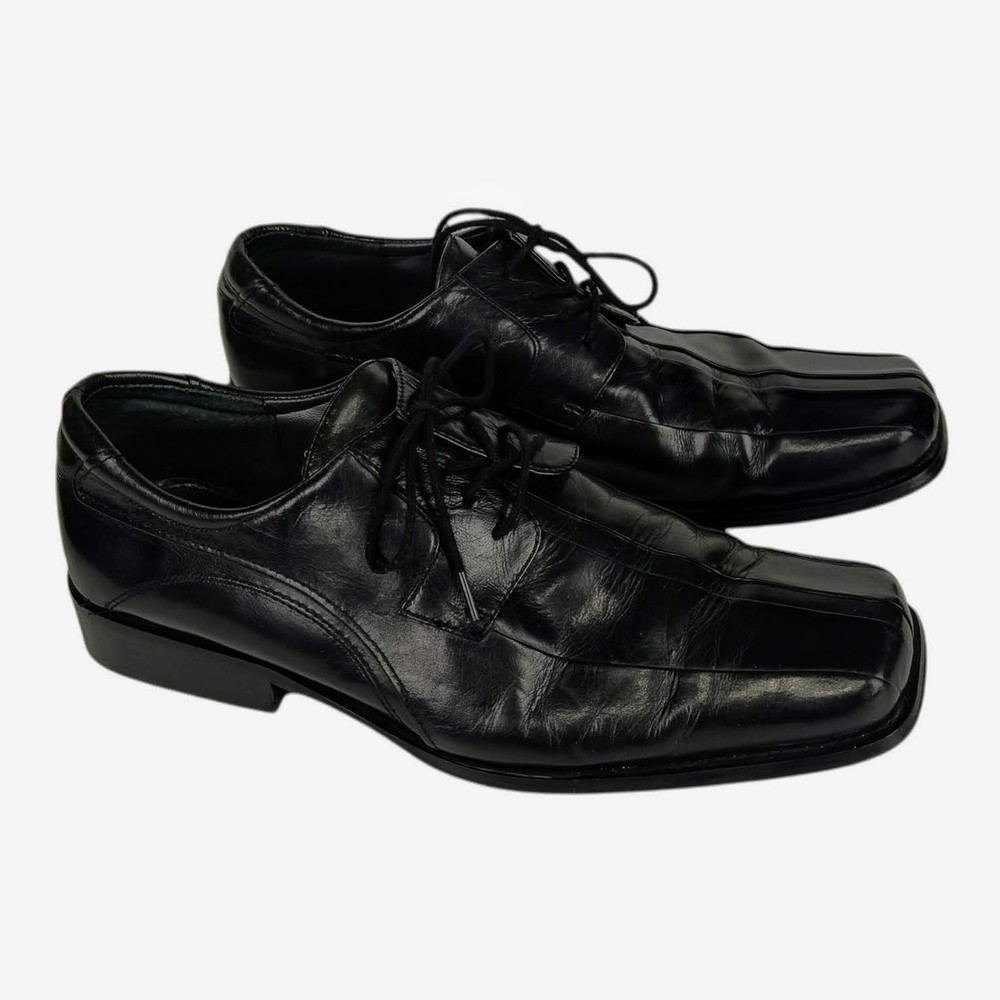 GIORGIO BRUTINI Men’s Black Leather Dress Shoes Size 10.5M Square Toe Oxfords