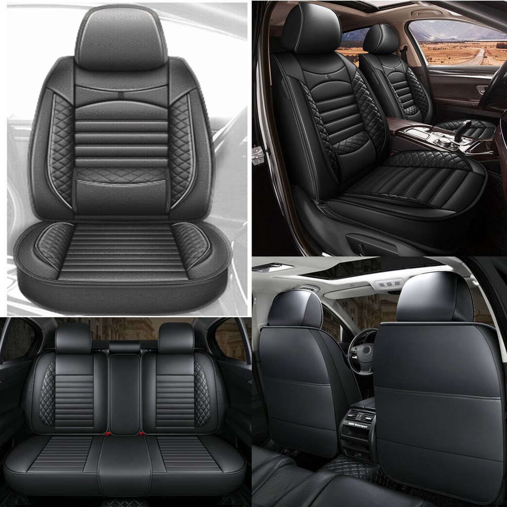 Car 5-Seat Covers For 2008-2024 Toyota Tundra Front & Rear Full Leather Cushion
