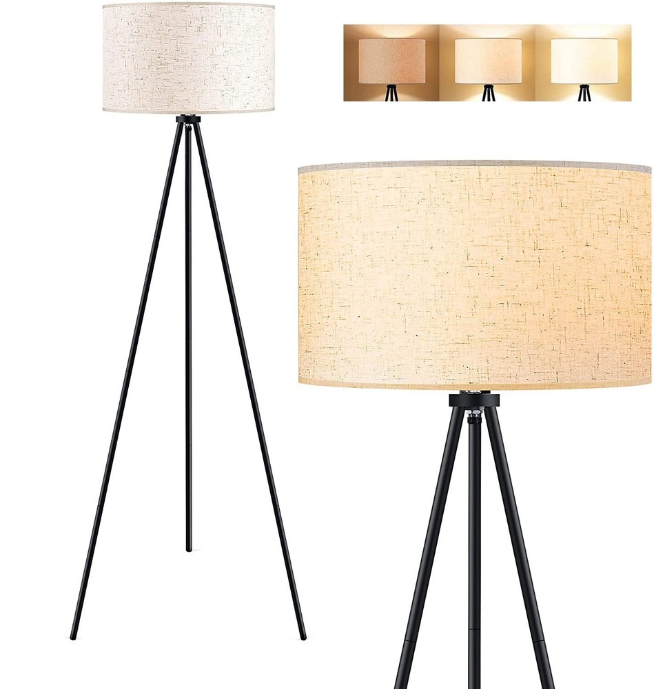 Floor Lamp for Living Room, Tripod Floor Lamp, 15W LED Bulb, 3 Levels Dimmabl...