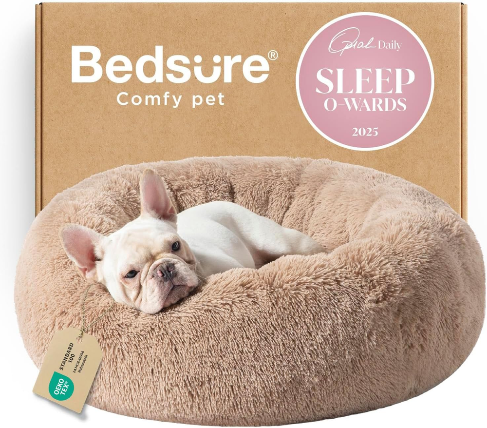 Calming Dog Bed Medium Size Dog - Donut Washable Medium Pet Bed, 30 Inches Anti-