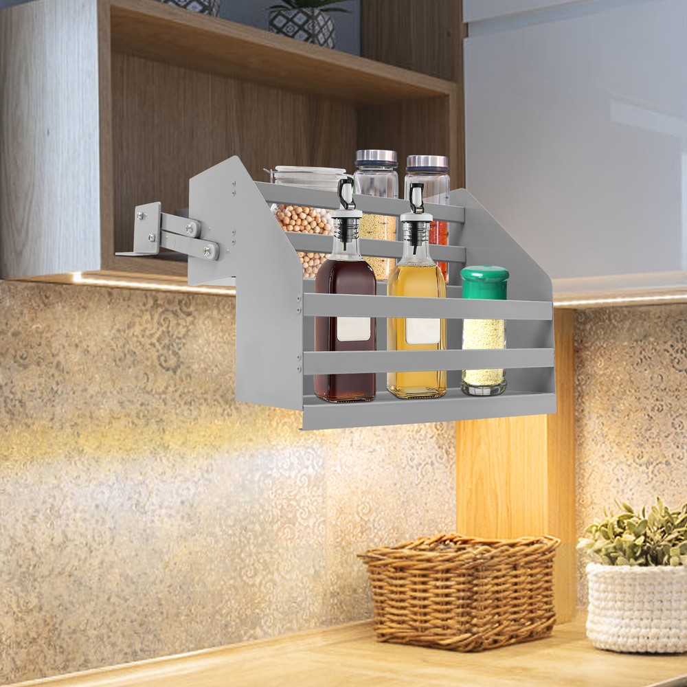 2-Tier Pull-Out Cabinet Organizer for Spices & Dishes