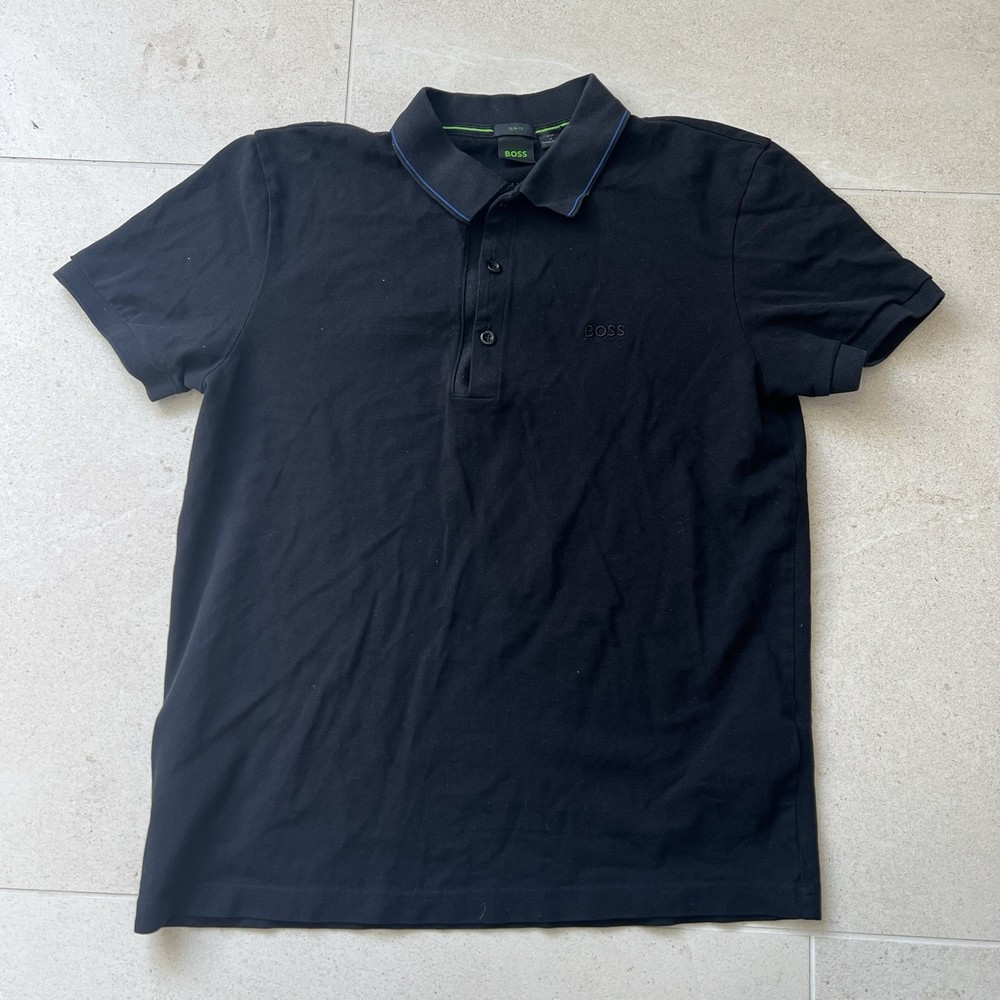 Hugo Boss Slim Fit Black Polo Shirt Men’s XL