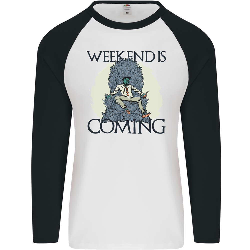 Weekend Funny Beer Cider Wine Alcohol Gin Mens L/S Baseball T-Shirt