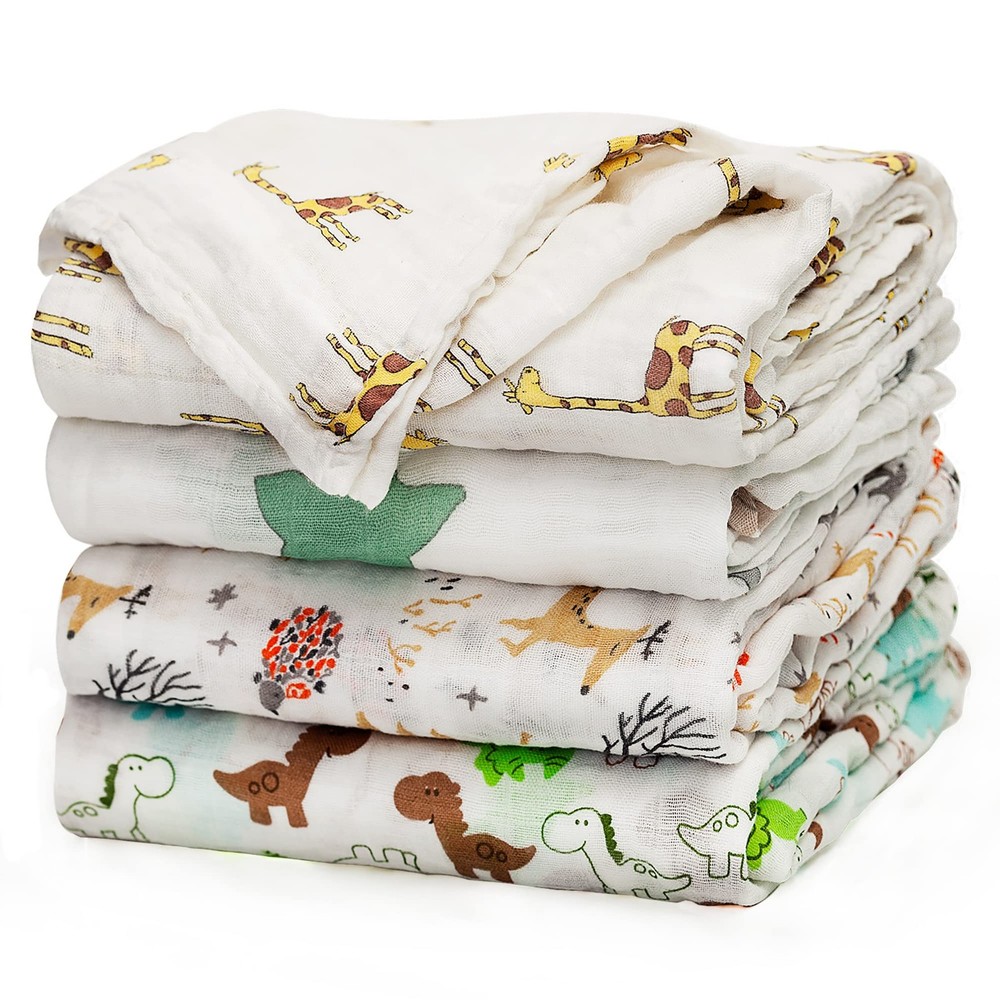 Soft Silky Unisex Baby Swaddle Blanket Muslin Neutral Receiving Wrap