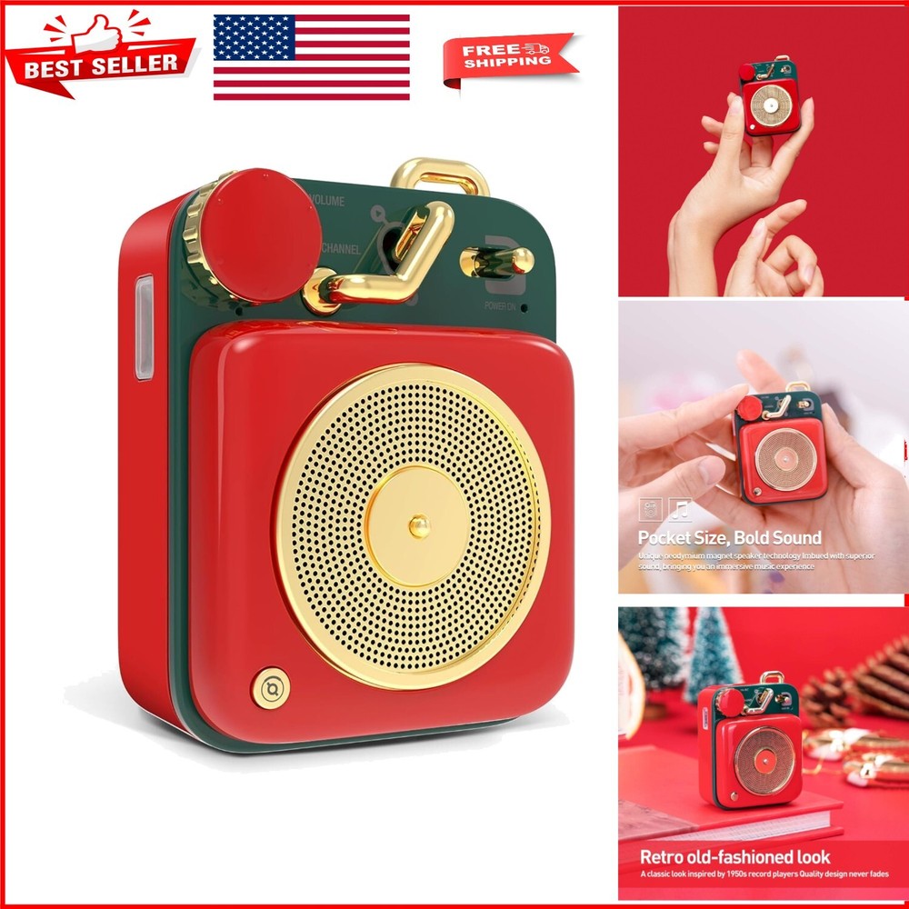 Stylish Retro Mini Bluetooth Speaker with Long Battery Life and Lanyard