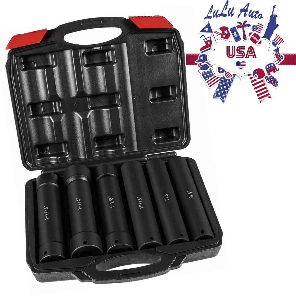 1/2 Inch Drive Heavy Duty Extended Length Extra-Deep Length Impact Socket Set