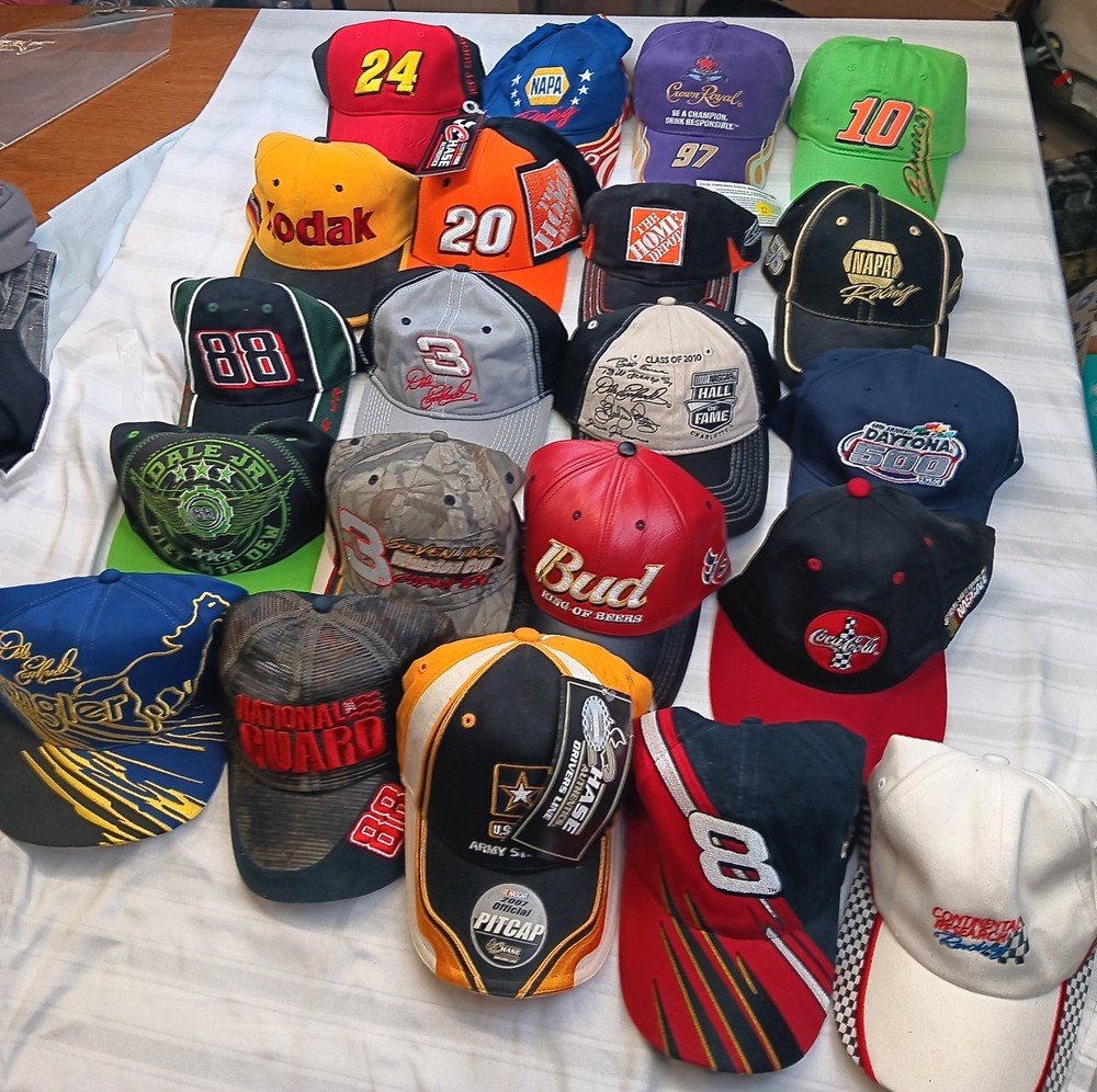 Vintage And Modern Mixed Nascar 21 Hat Bundle Earnhardt,Gordon,Danica And More