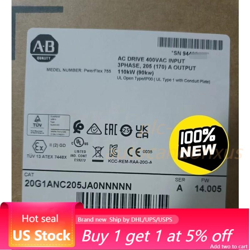 20G1ANC205JA0NNNNN PowerFlex Air Cooled 755 AC Drive Brand new with packaging
