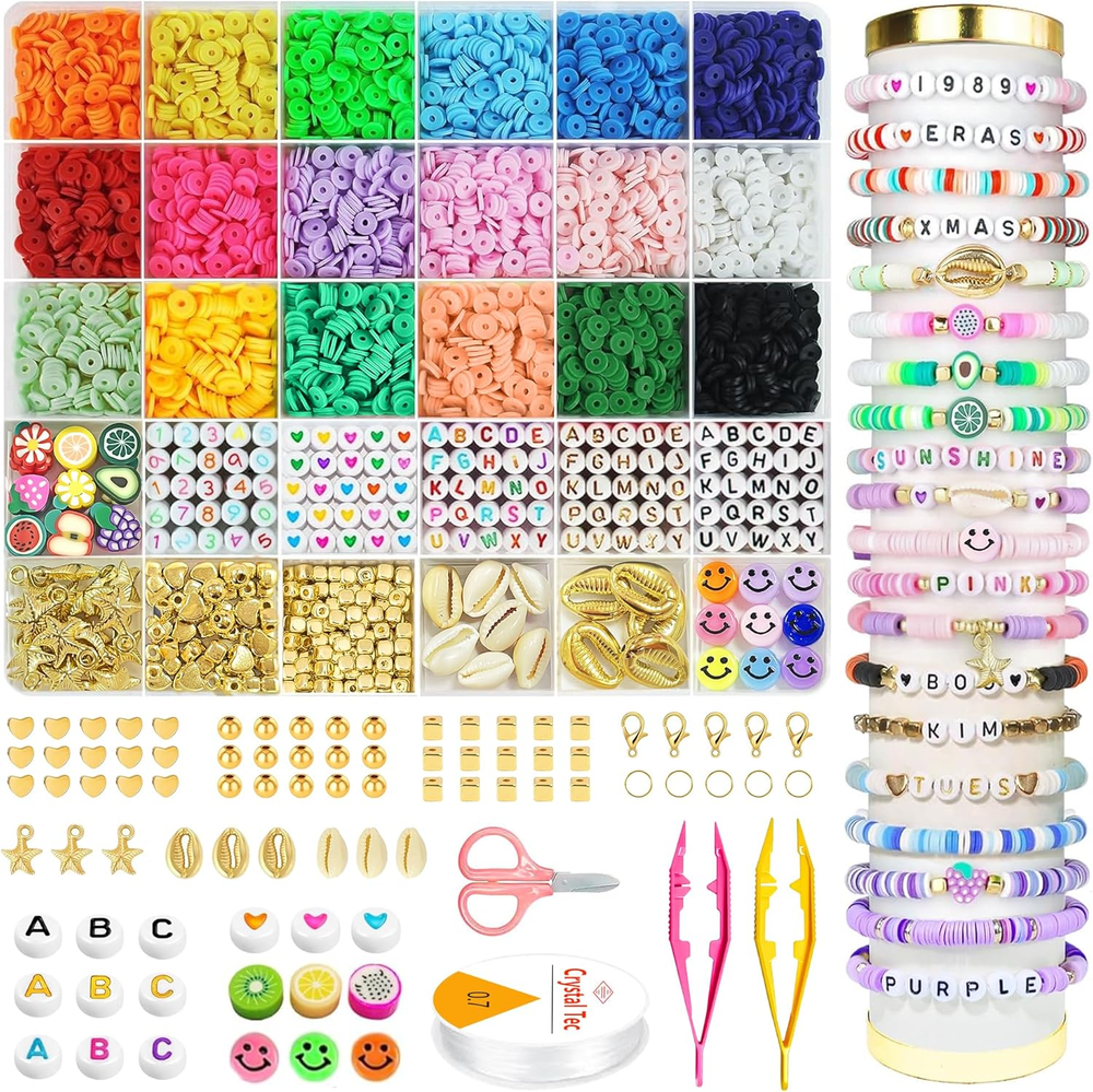 Back to School Supplies - 5300 Clay Beads Bracelet Making Kit,Arts and Crafts fo-image