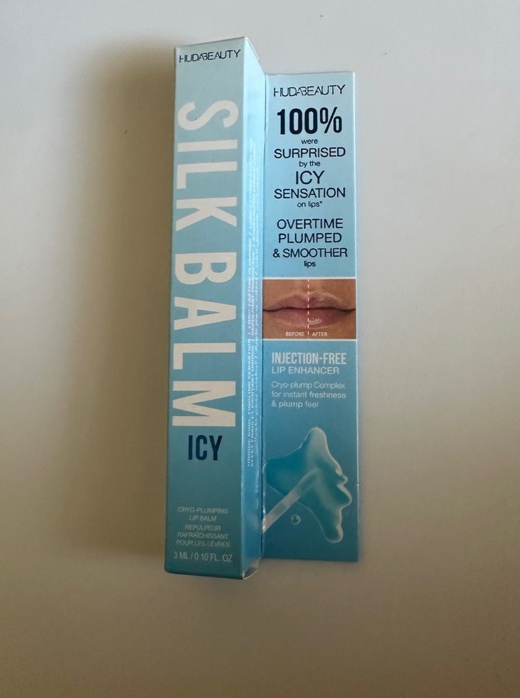 HUDA BEAUTY Silk Balm ICY Cooling Lip Plumper in Cryo Frost 3ml 0.10 fl oz New