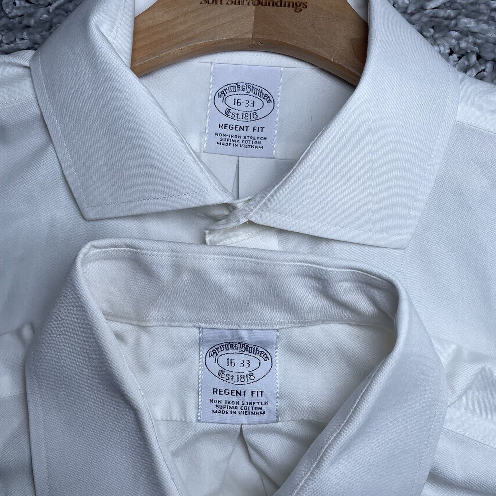Brooks Brothers Regent Fit Shirt Bundle Of Two Men's Size 16-33 White Dress Work