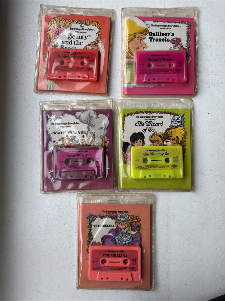 5 - Vintage The Story Teller Presents Superscope Books & Cassette Tapes NEW 1975