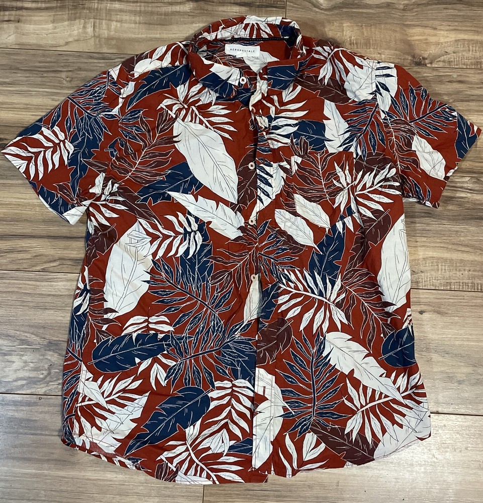 Aeropostale Men’s Button Up Hawaiian Shirt Large