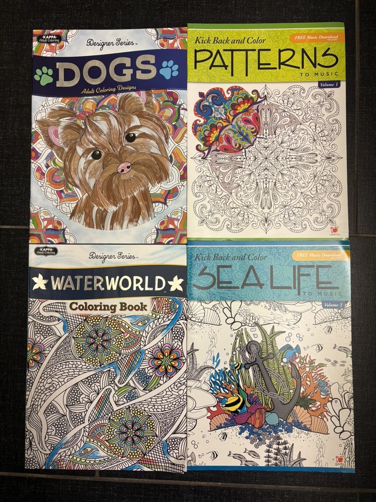 Kick Back and Color to Music Volume 1 - Set of 4 Adult Coloring Books