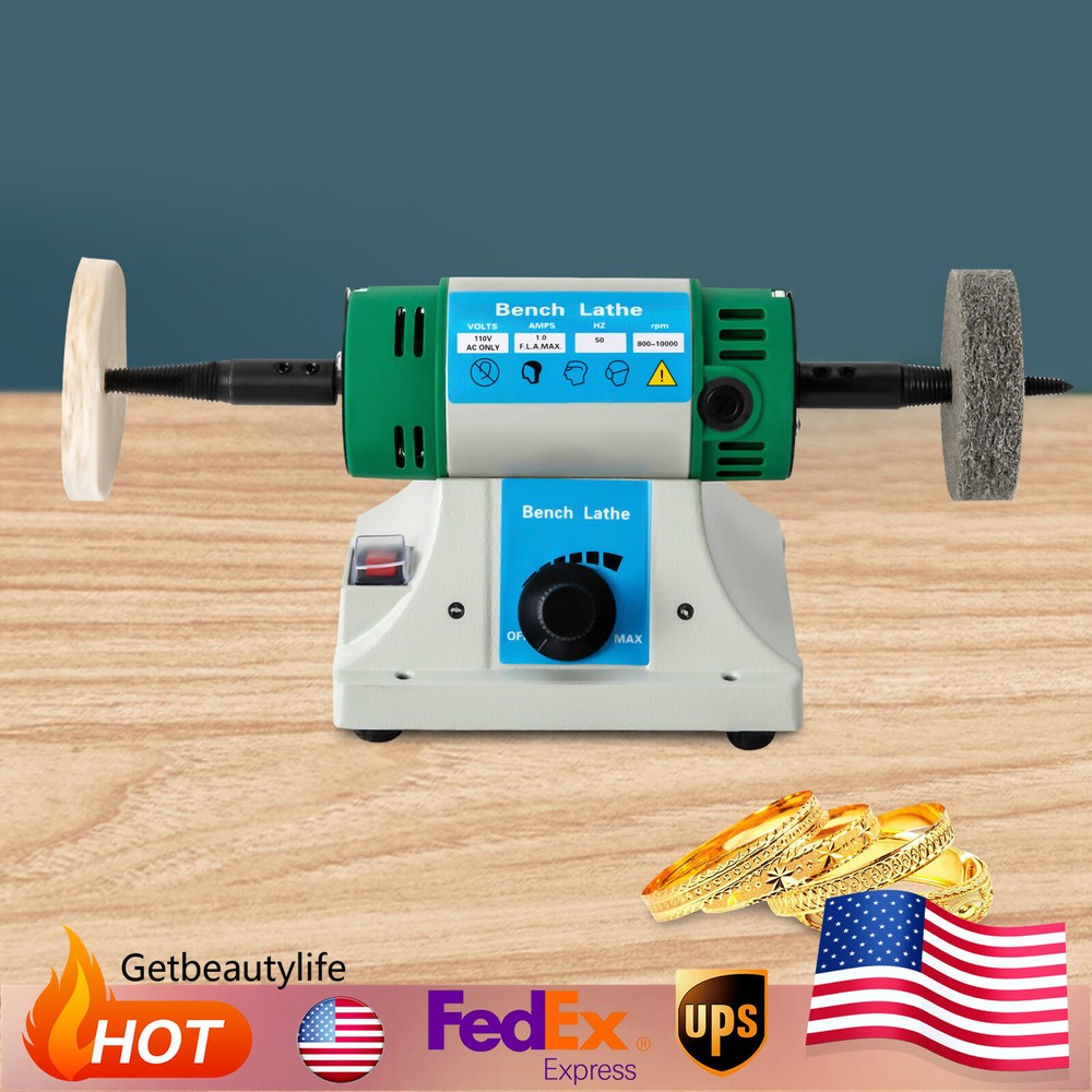 Variable Speed Bench Grinder Jewelry Polisher Polishing Machine Craft Buffing