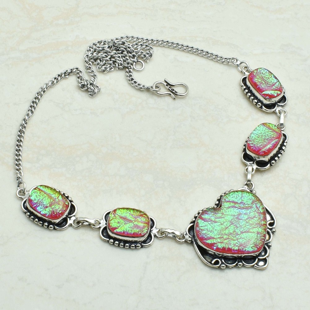Triplet Opal Gemstone Ethnic Handmade Necklace Jewelry 31 Gms AN 53024