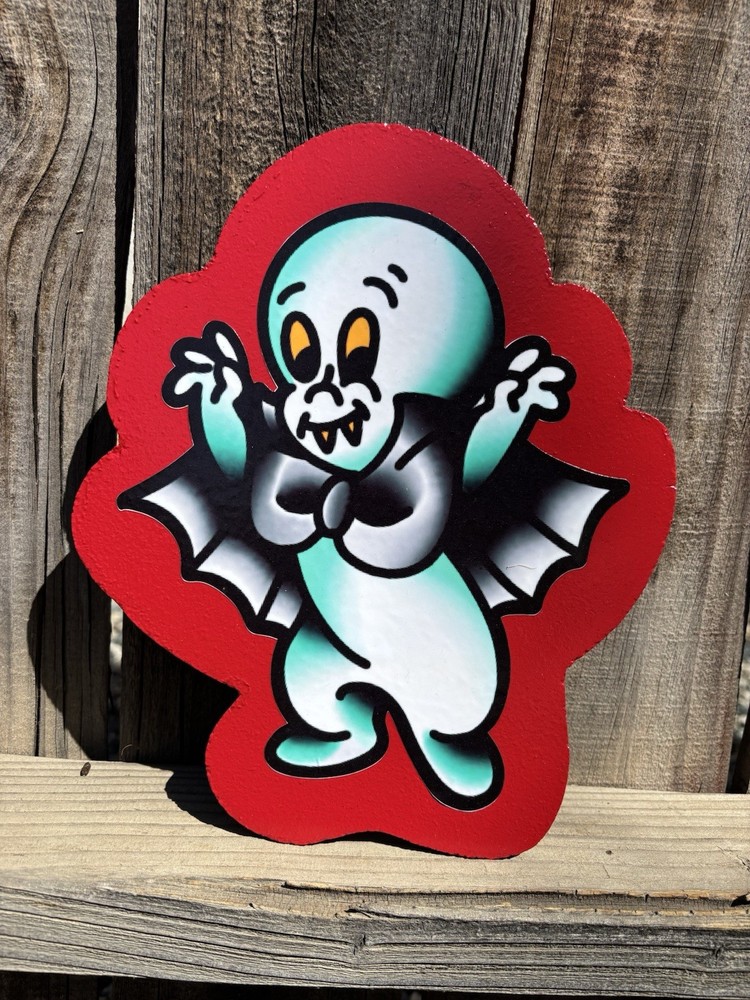 Handmade Casper Halloween Handmade Sign Plaque Tattoo Shop Sign Decor