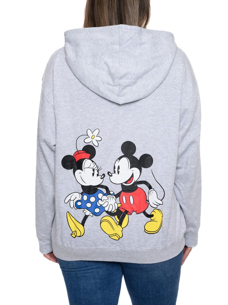 Mickey & Minnie Mouse Hoodie Sweatshirt Front Back Zip Women's Plus Size Disney