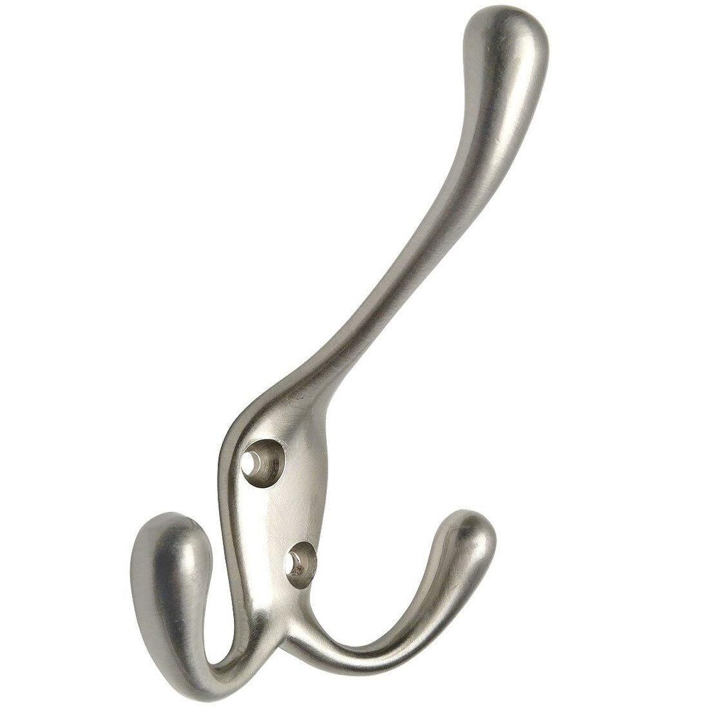10 Pack 58005 Satin Nickel Heavy Duty Coat & Hat Hook