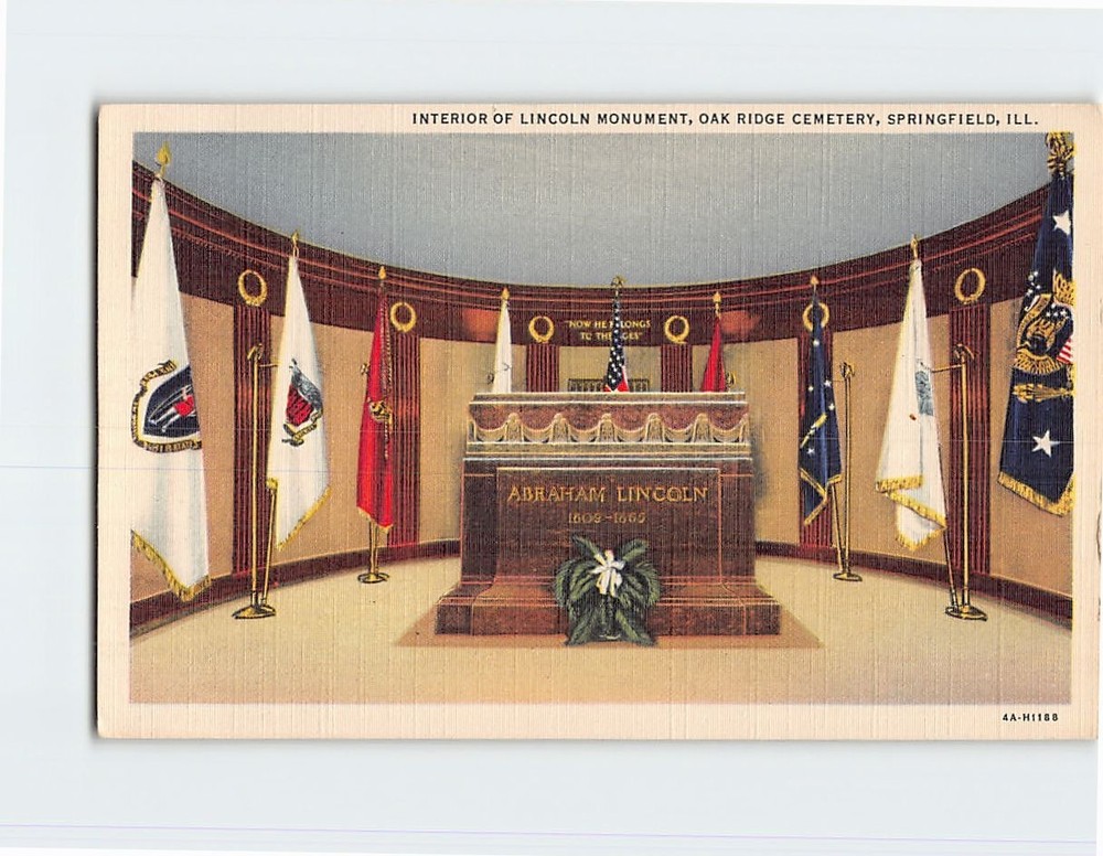 Postcard Interior of Lincoln Monument Oak Ridge Cemetery Springfield Illinois