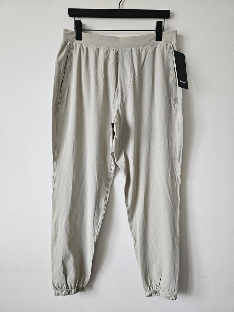 NWT LULULEMON RWLI Raw Linen Beige Surge Jogger Pants Large