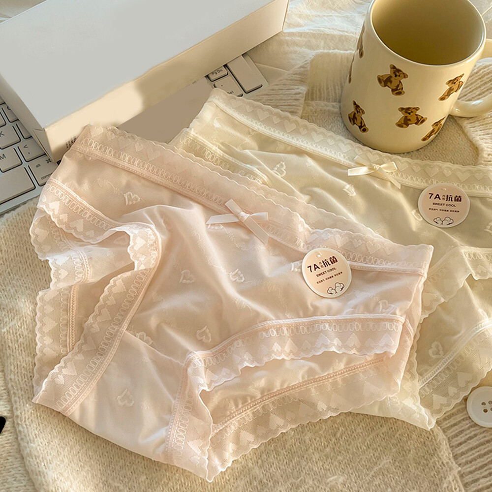 New Female Lace Flower  Lingerie Women Thong Ice Silk Panties Traceless Panties