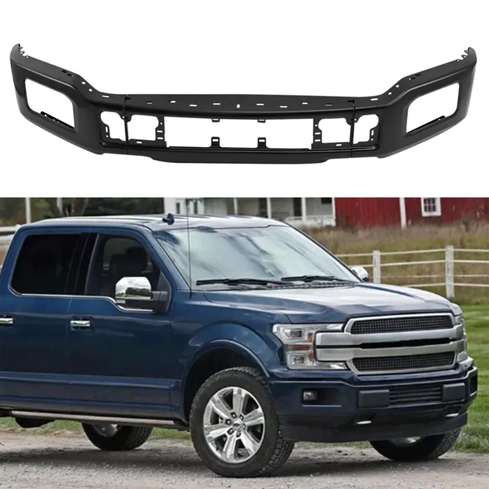2018-2020 Ford F150 Pickup Truck Black Front Bumper Face Bar w/ Fog Lights Hole