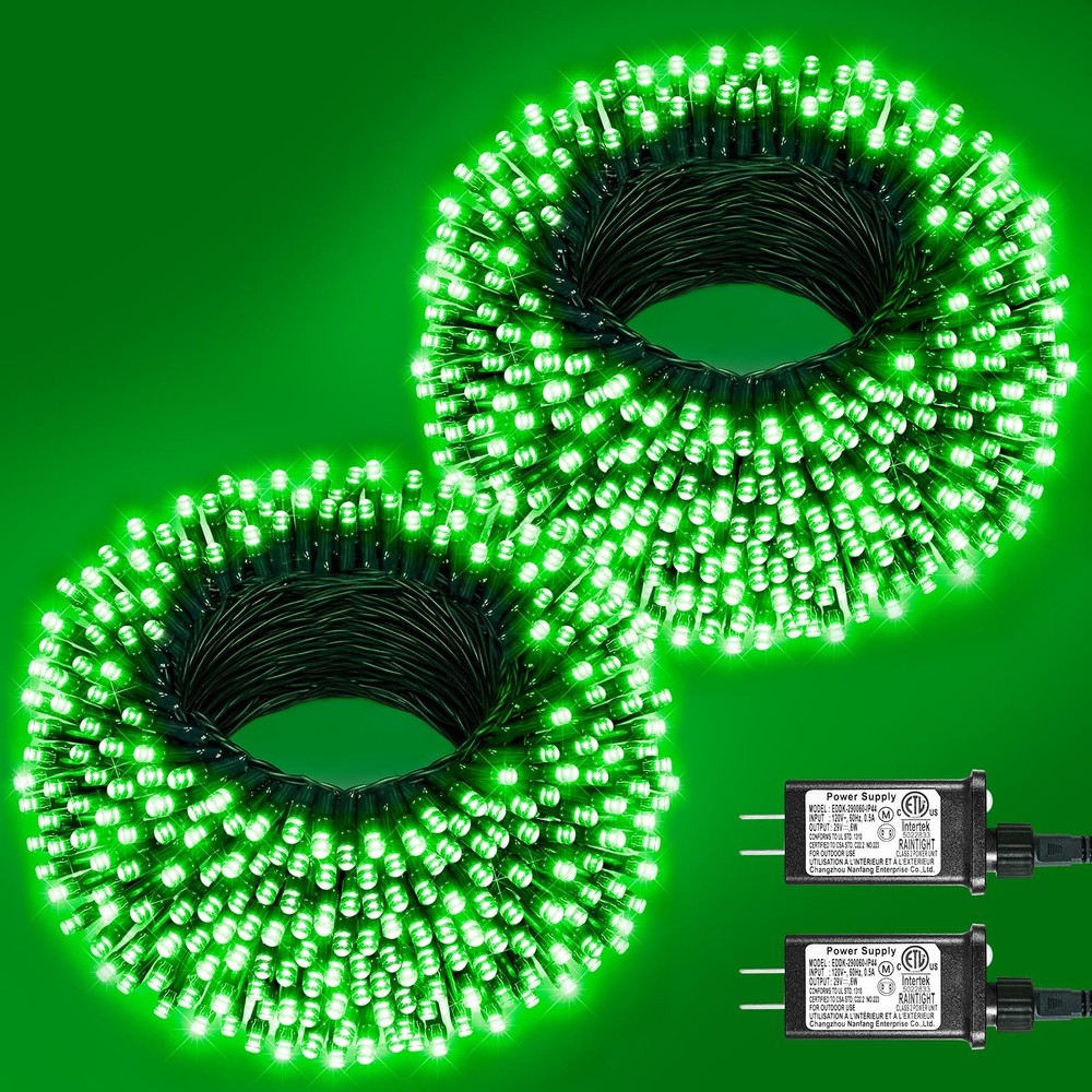 2 Pack 200FT 600LED Outdoor Christmas Lights for Tree Decorations