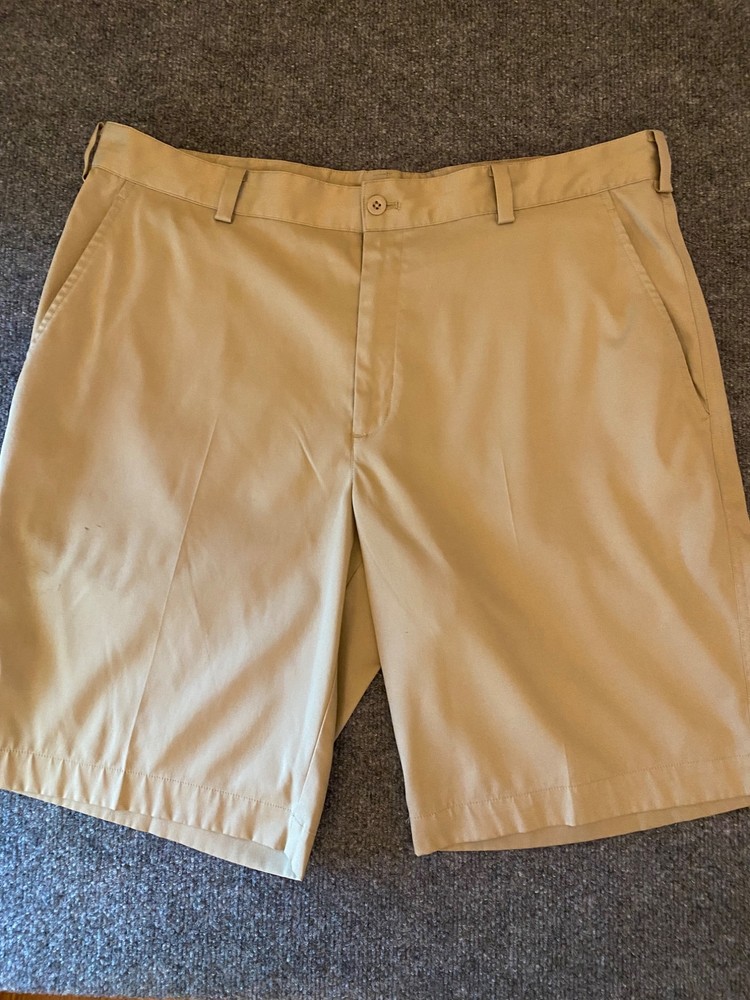 Nike Dri-FIT Tech Golf Shorts for Men 36 Flat Front Beige Comfort Athletic Fit