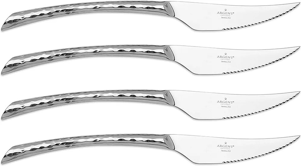 Hampton Forge Olivia Hammered 4-Piece Elegant Steak Knives Set