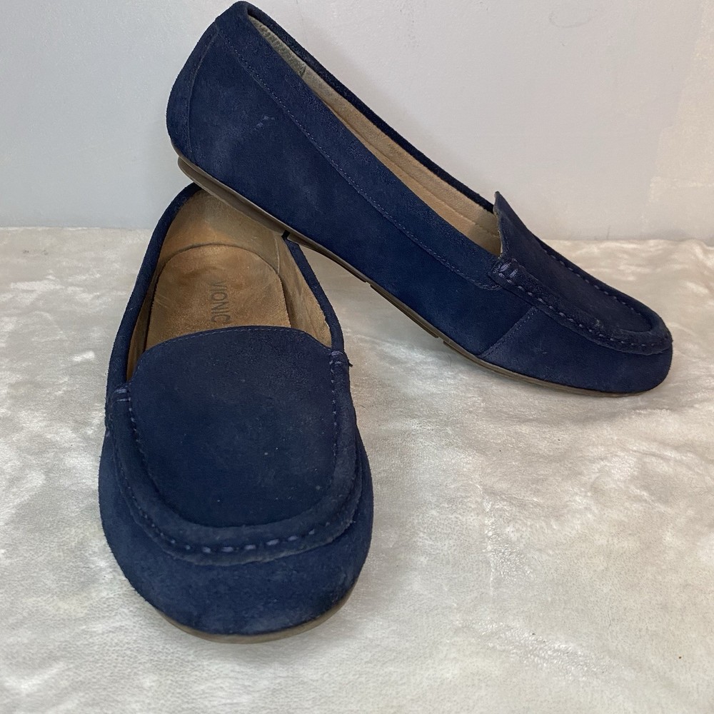 Vionic Womens Debbie Orthotic Loafers Slip On Suede Navy Size 9.5