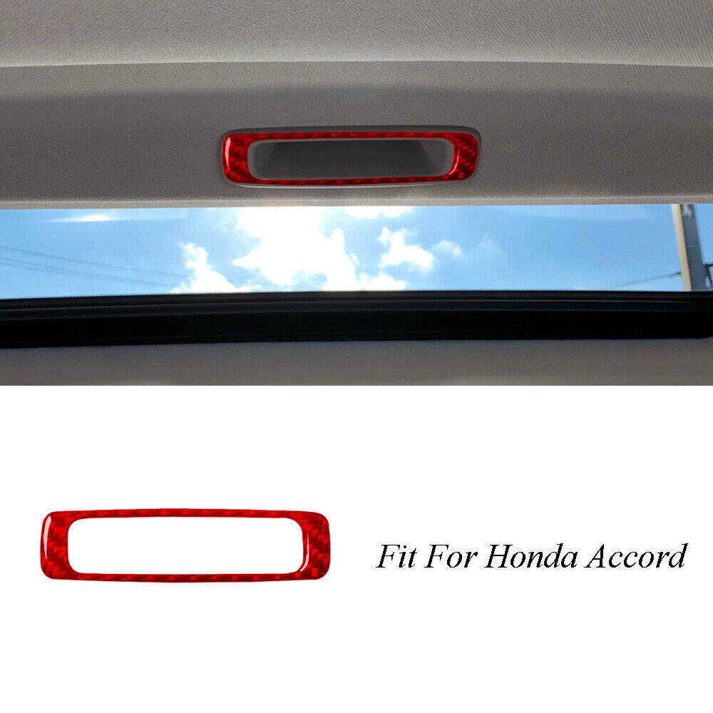 For Honda Accord Coupe 08-12 Red Carbon Fiber Interior Sunroof Handle Trim Cover