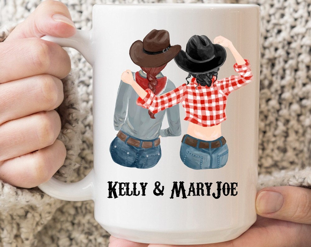 Custom Western Best Friend Mug Pick Your Hair Color Etc Personalized Coffee Mug