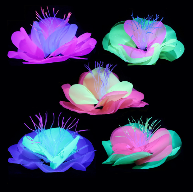 Fluorescent Lotus Water Lily for Aquarium Fish Tank Decoration