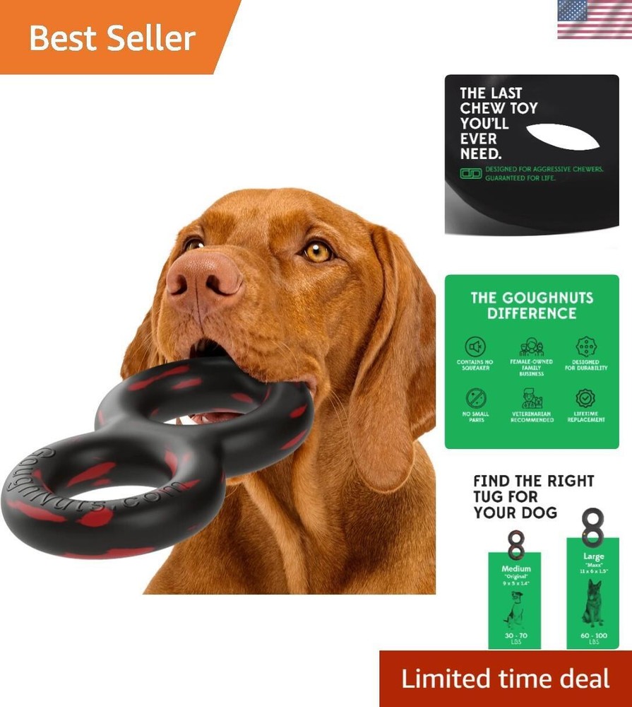 Dog Toys for Aggressive Chewers | Virtually Indestructible Pull Toy for Mediu...