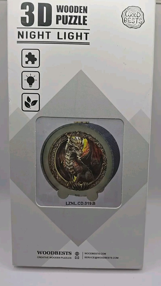 Wooden Puzzles 3D Nightlight Legendary Dragon DIY Wooden Puzzles New