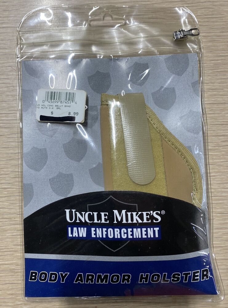 Uncle Mikes Body Armor Holster Belly Band Ambidextrous Tan Small Autos