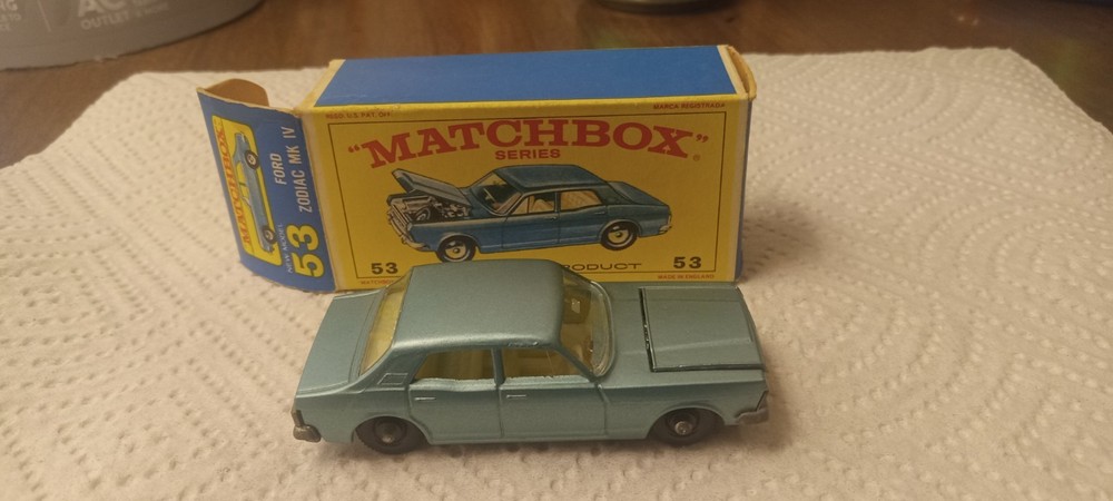 Matchbox Series No. 53 Ford Zodiac Both Car & Box In Great Condition