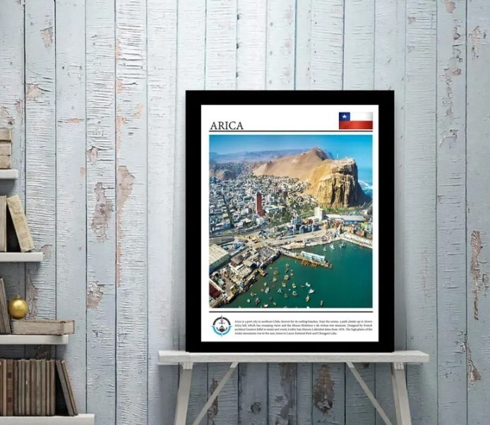 Arica, Chile Poster Print Stunning Coastal Photography Vibrant Beach Travel Art