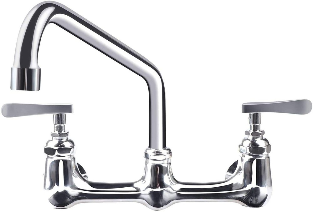KWODE 8 Inch Center Commercial Sink Faucet with 10” Swivel Spout, Commercial ...