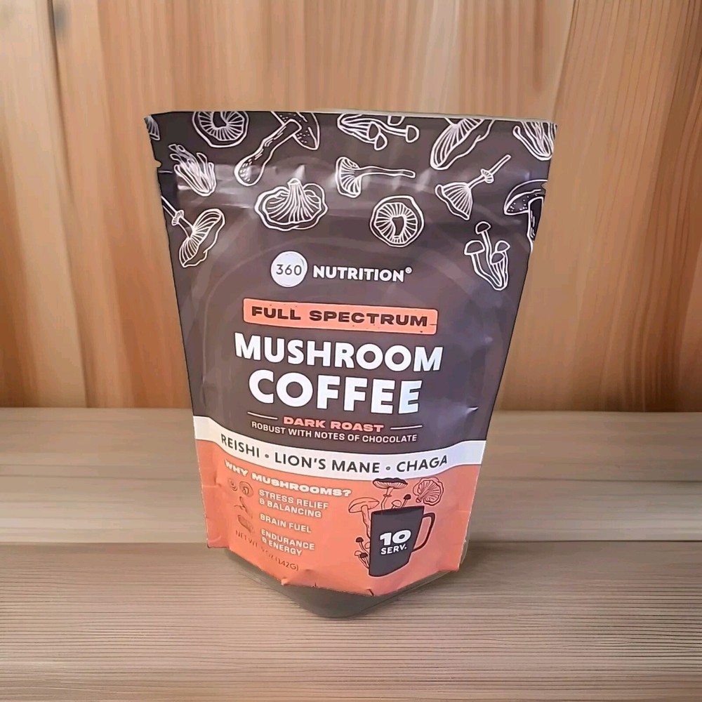 Mushroom Coffee 360 Nutrition, Full Spectrum With Notes of chocolate 5 oz