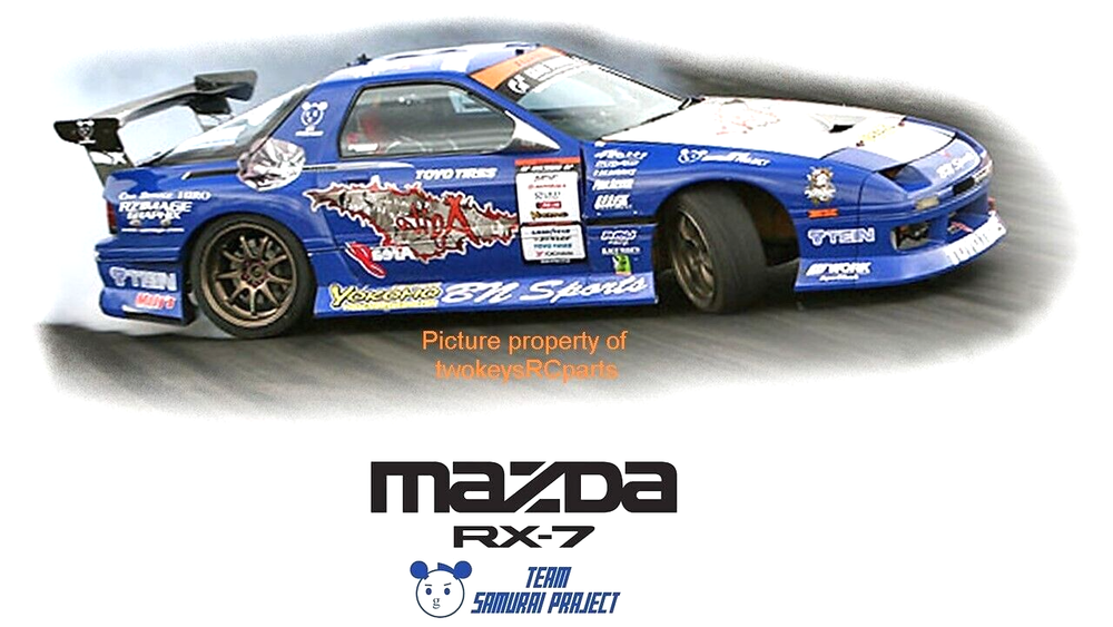 1:10 RC Clear Lexan Body Shell Kit Mazda RX7 FC3S  inc Team Samurai decals +