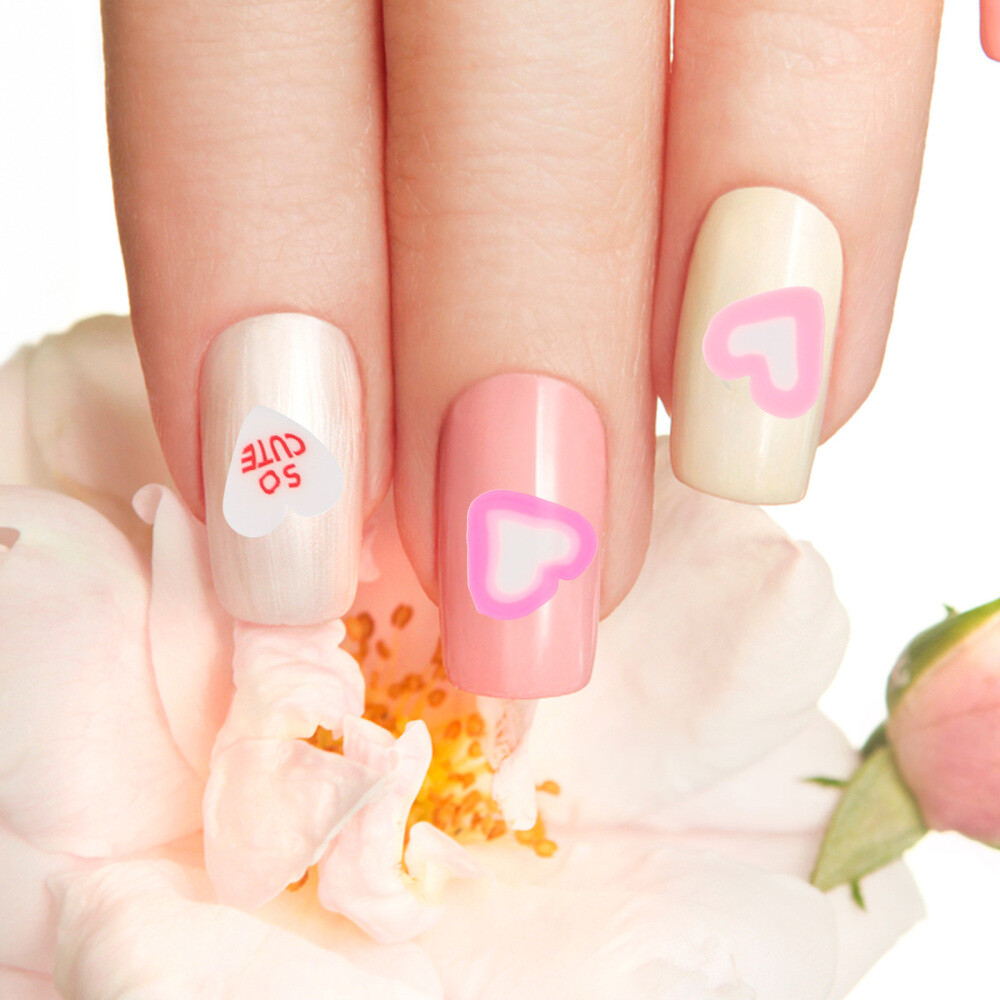 3 Boxes Polymer Slices Love Nail Art Jewelry Valentine's Day Stickers Decals