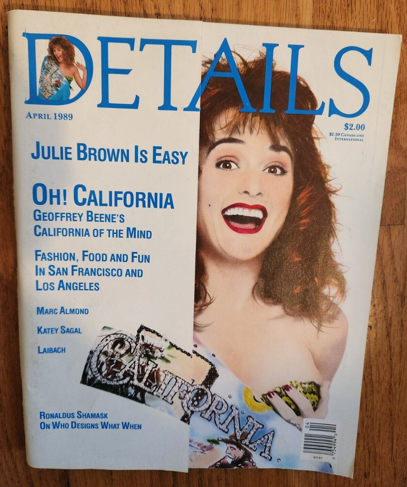 DETAILS MAGAZINE JULIE BROWN GEOFFREY BEENE KATEY SAGAL MARC ALMOND APRIL 1989