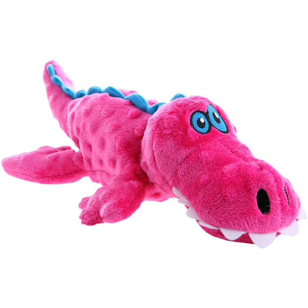 Gators Squeaky Plush Dog Toy, Chew Guard Technology - Pink, Large
