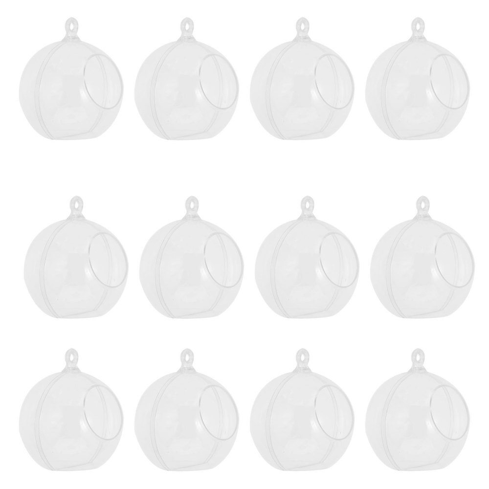 12 Pcs Clear Fillable Christmas Ornaments Hangings Acrylic Ball